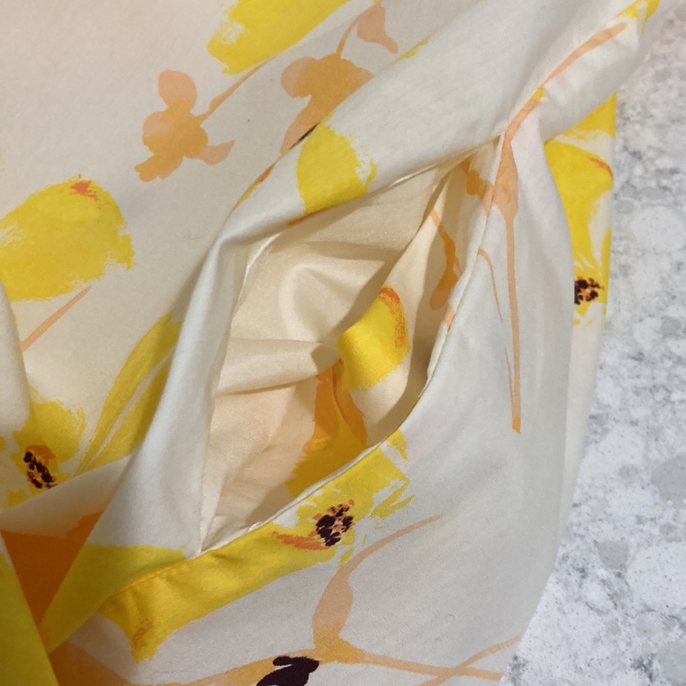 New a new day cream and yellow floral cotton summer dress - Picture 8 of 10